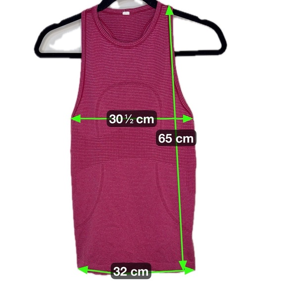Lululemon Run Swiftly Tech Tank Top Size 4 Tonka Stripe Bumble Berry Purple GUC - Picture 6 of 6